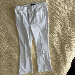 White denim boot cut jeans